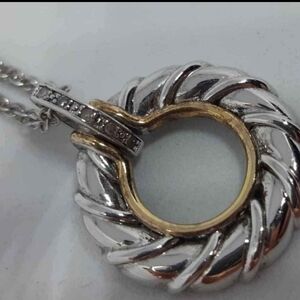 Diamond and Sterling Silver Wreath Necklace